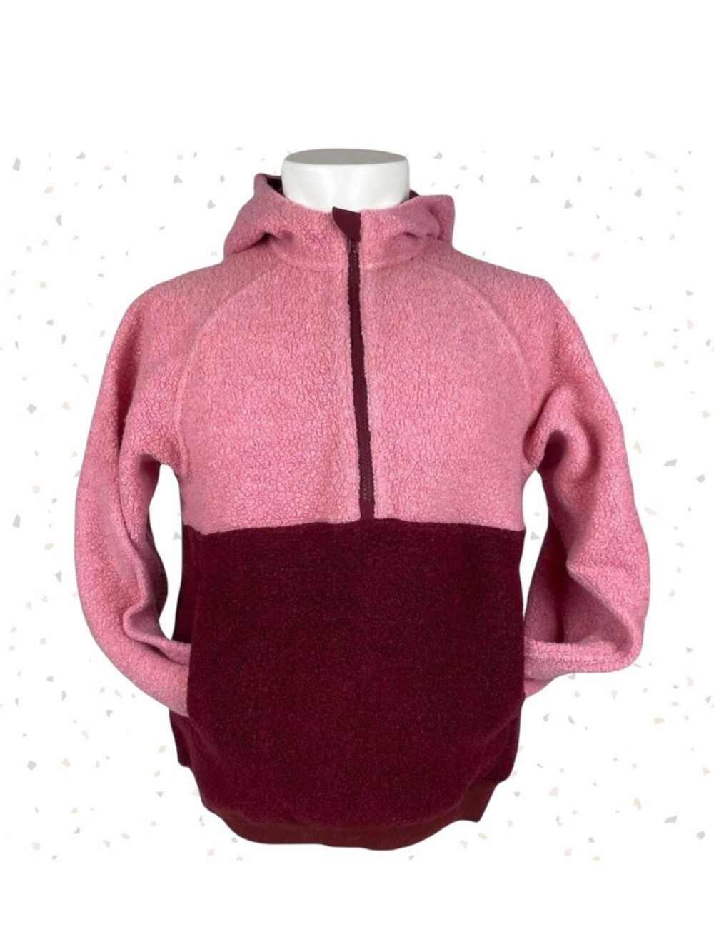 Outdoor Voices Megafleece Maroon Pink Colorblock Gorpcore Zip Fleece Jacket XS